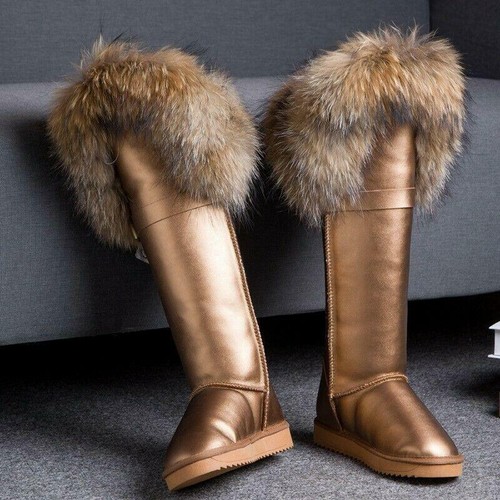 tall boots with fur trim